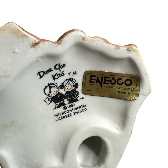 Dear God Kids Boy Lighting Fire Next to Stump Figurine 1982 - Picture 3 of 3